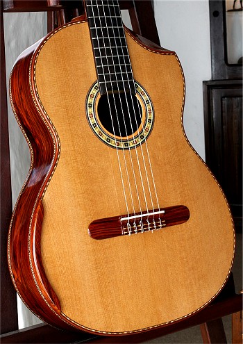 Cocobolo B&S, Hauser braced Cedar top Concert guitar
